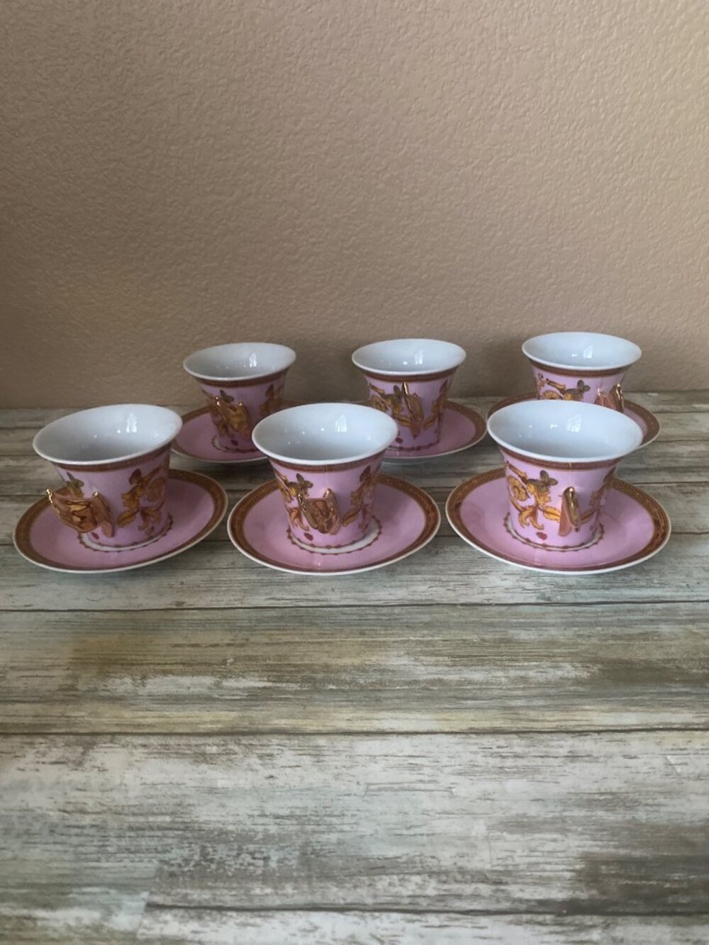 Aramco Imports Rutherford Le Jardin Italy 12Pc Espresso Cup Saucer Set w/Box Vtg - Picture 11 of 16